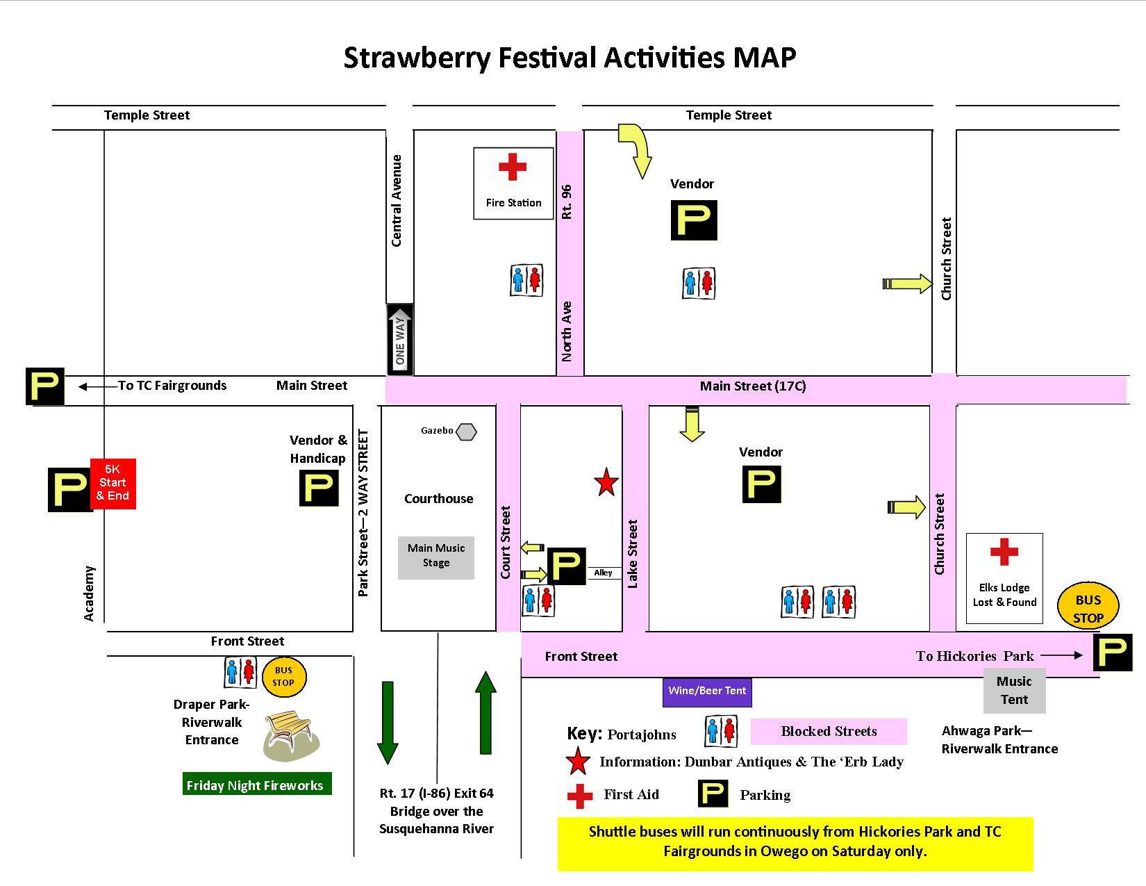 Strawberry Festival Map; Owego, N.Y., June 19-20