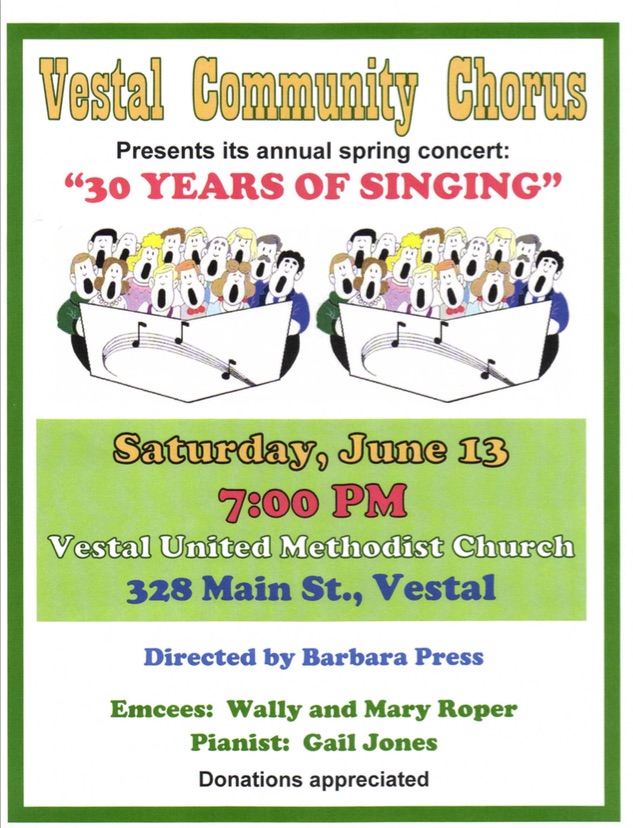 Choral Society to host June 14 concert in Owego