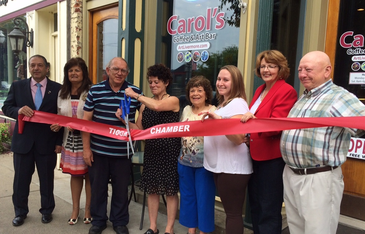 Ribbon Cutting held at Carol’s Coffee and Art Bar in Owego