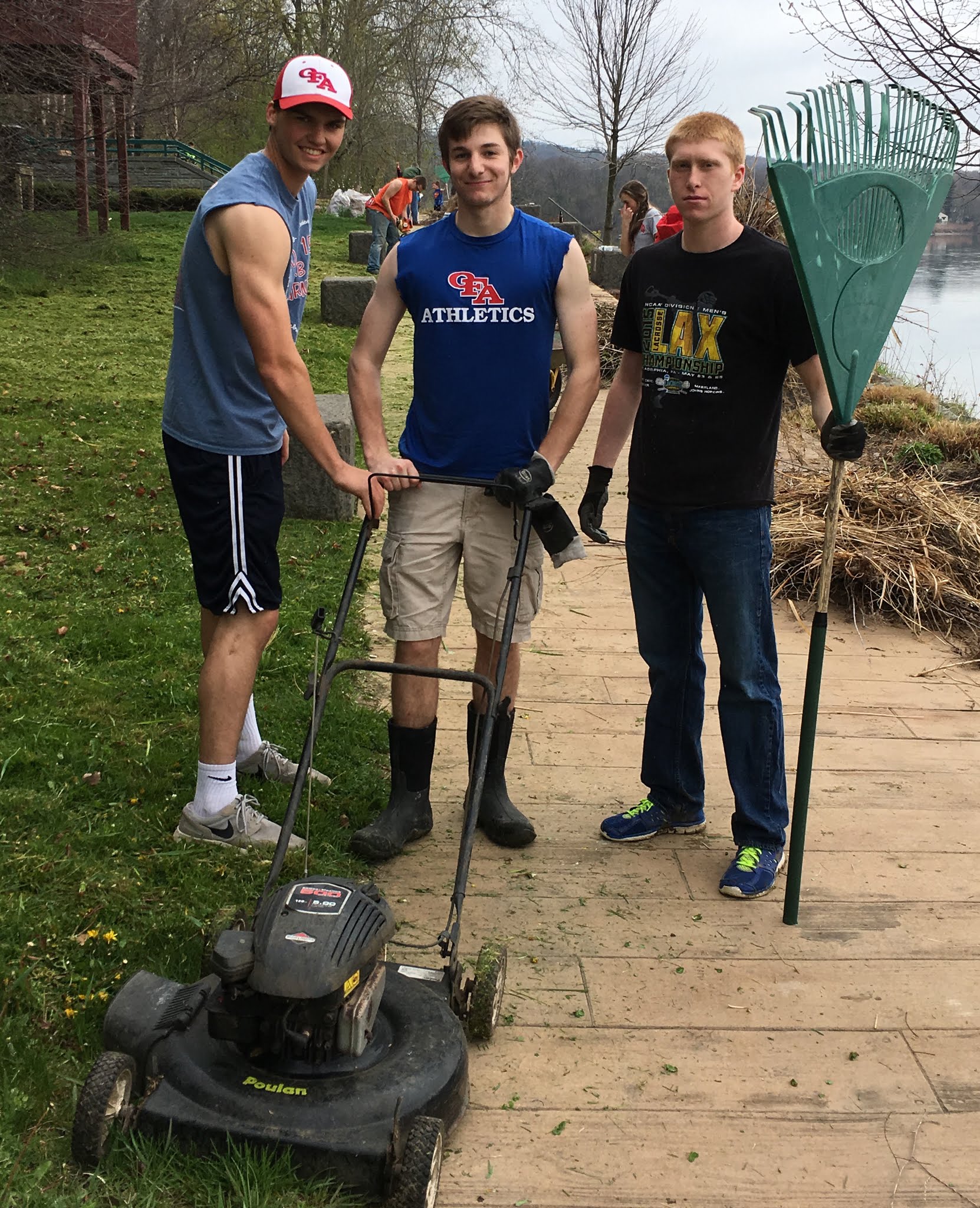 OFA Athletic Leadership Council performs Riverwalk cleanup
