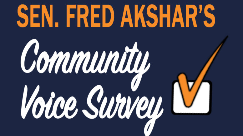 Senator Akshar releases 2017 Community Voice Survey