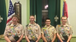 Four scouts earn the rank of Eagle Scout
