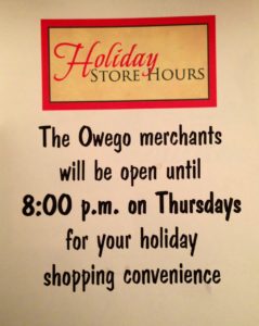 Owego Merchants extend hours during the holiday season
