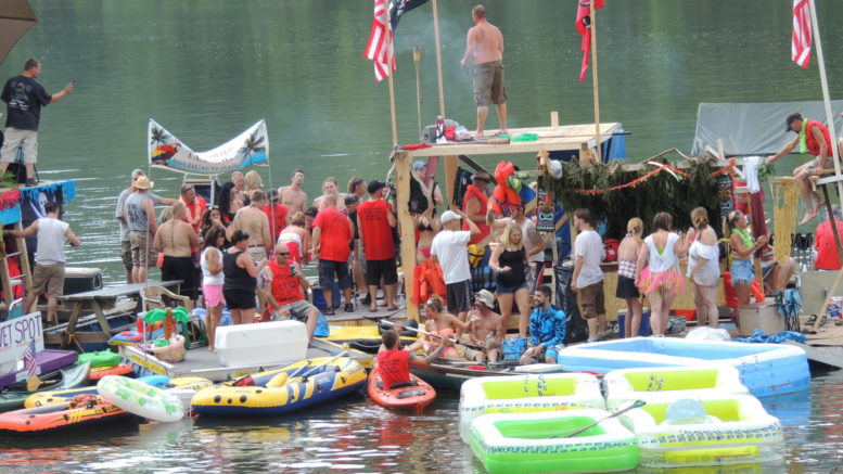 Rafts to take to the river for the Rieger Regatta, planned for July 28