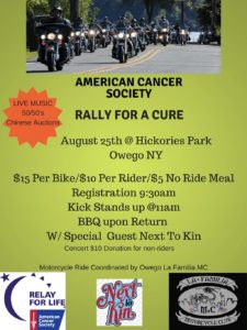 American Cancer Society’s Rally for a Cure taking place on Saturday