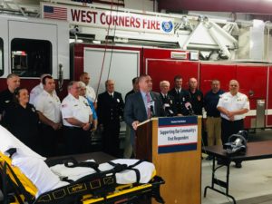 Sen. Fred Akshar announces $155,000 in grants for 12 local fire departments and emergency service squads