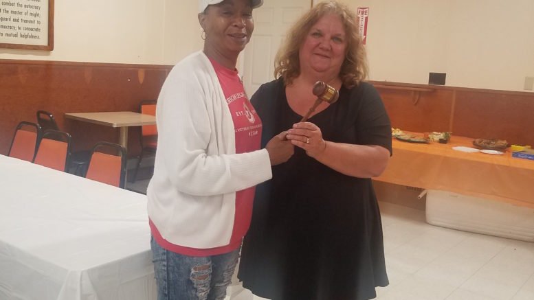 Gavel turned over at recent American Legion Auxiliary Meeting in Nichols