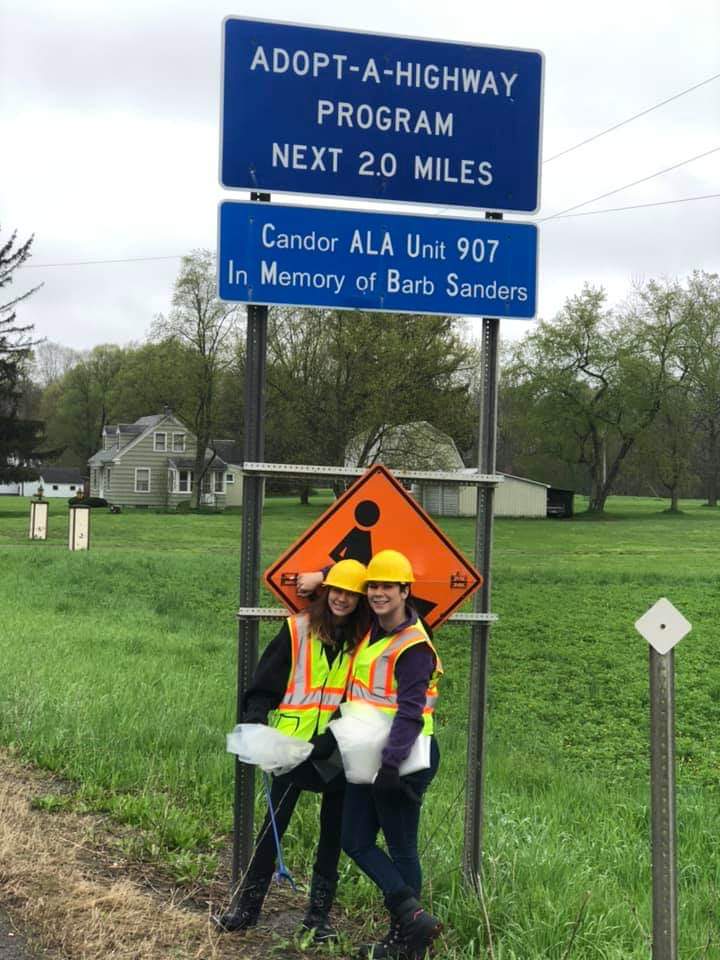 Candor Auxiliary performs roadside clean up