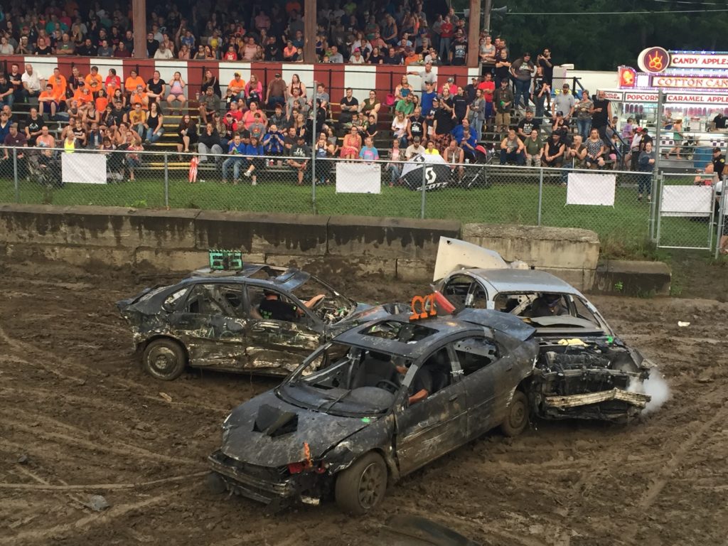 The Demolition Derby at The Tioga County Fair