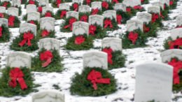 Wreaths on Veteran graves for Christmas