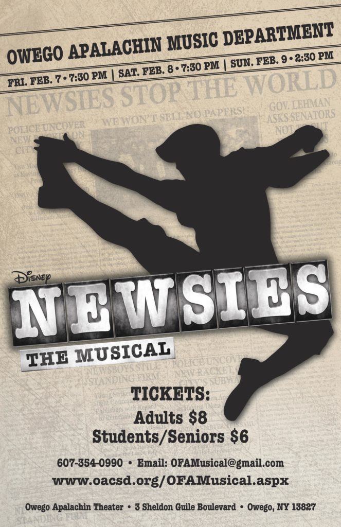 ‘Newsies’ to be presented at OFA on February 8