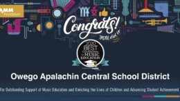 Owego Apalachin Central School District’s Music Education Program receives national recognition for third consecutive year
