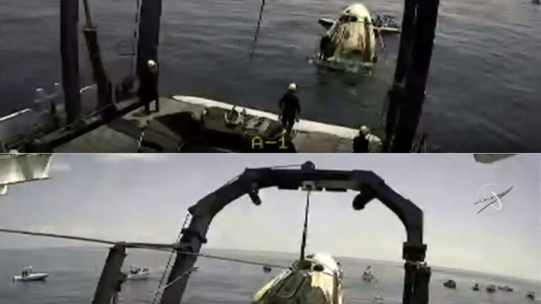 NASA Astronauts safely splash down after first commercial crew flight to Space Station