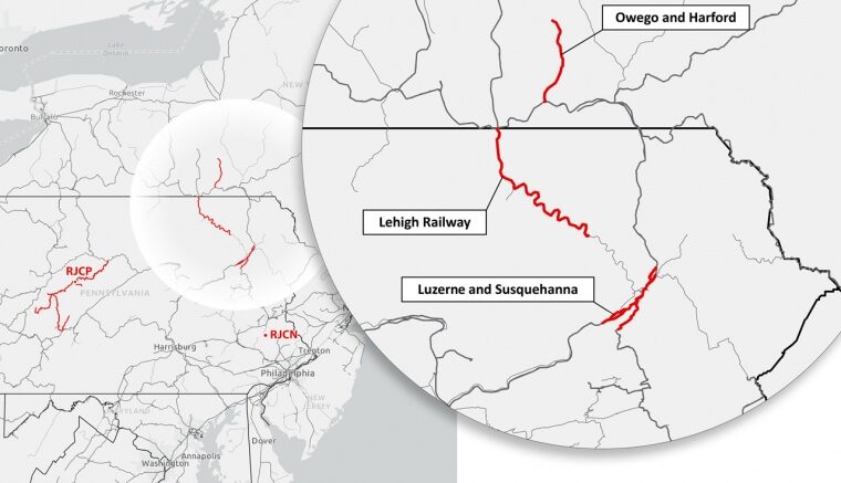 R. J. Corman Railroad Group announces acquisition of Owego and Harford Railway, Lehigh Railway, Luzerne and Susquehanna Railway, and TranZ