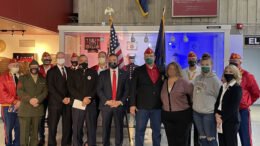 Senator Fred Akshar inducts Sgt. Eric Fetterman into the 2020 Senate Veterans Hall of Fame