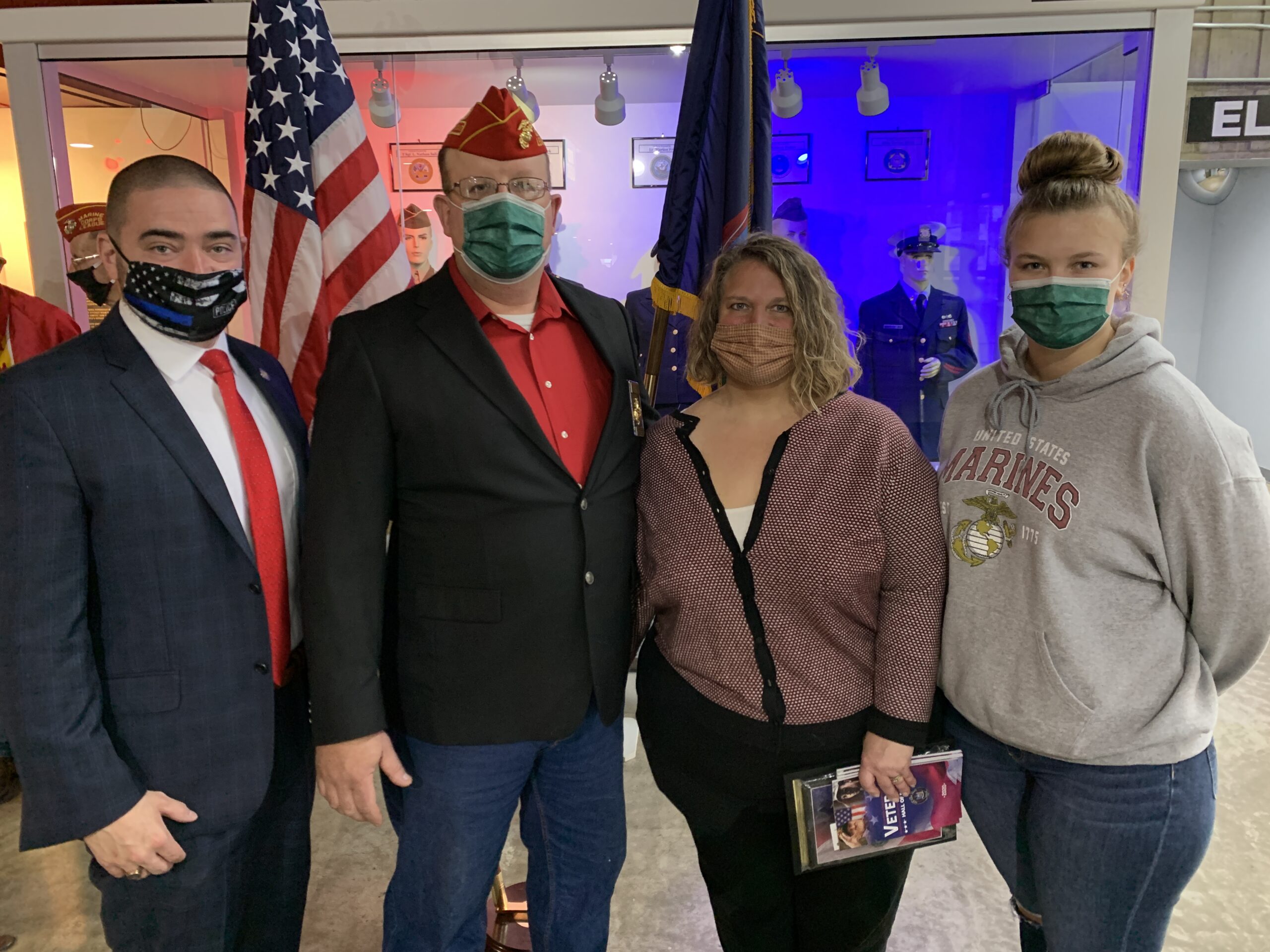 Senator Fred Akshar inducts Sgt. Eric Fetterman into the 2020 Senate Veterans Hall of Fame