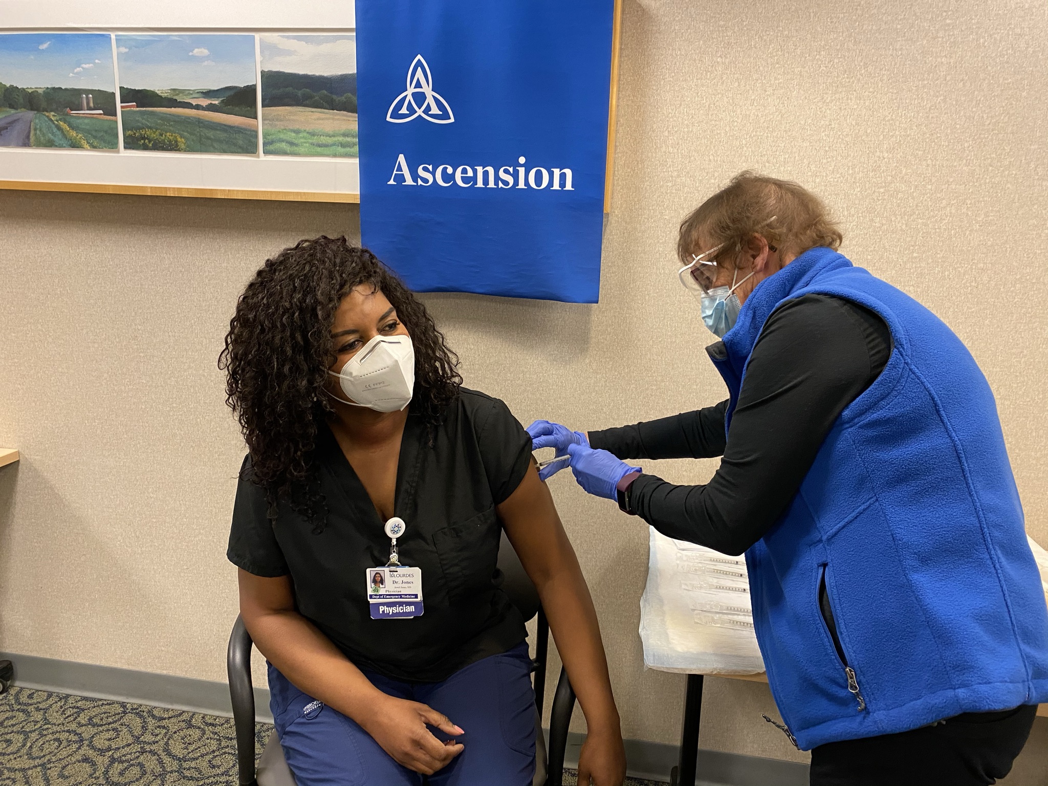 Lourdes and UHS administer COVID19 vaccines to frontline workers