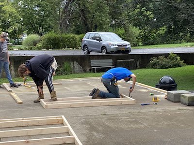 OFA students construct storage shed at Roberson Museum