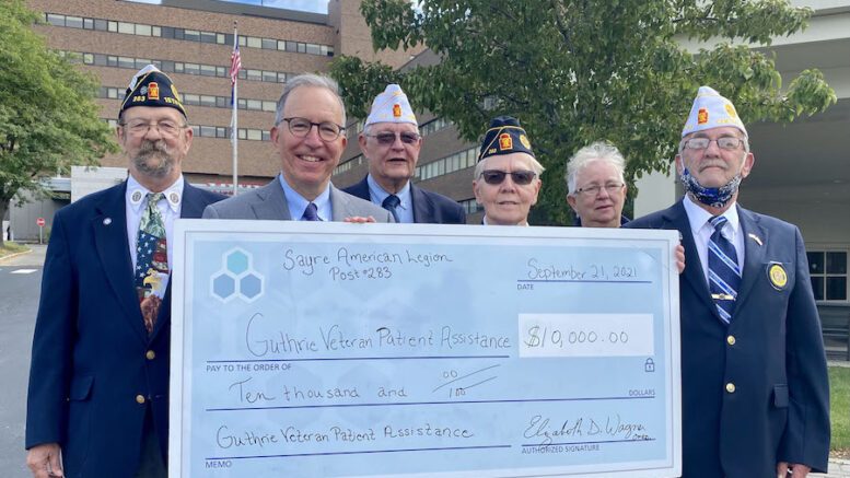 Sayre American Legion Post 283 donates $10,000 to Guthrie’s Veteran Patient Assistance Fund