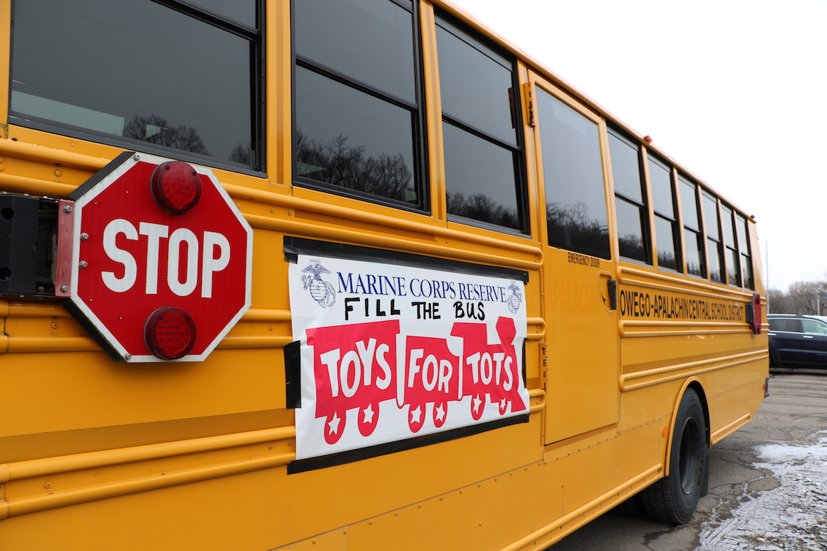 Filling the bus with holiday cheer!