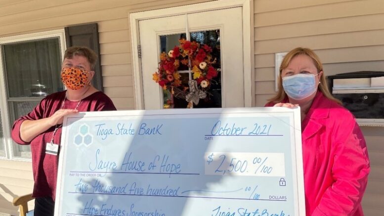 Tioga State Bank donates $2,500 to ‘Hope Endures’