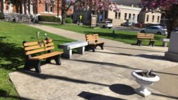 Photos: Lions Club presents three benches for deceased Club members