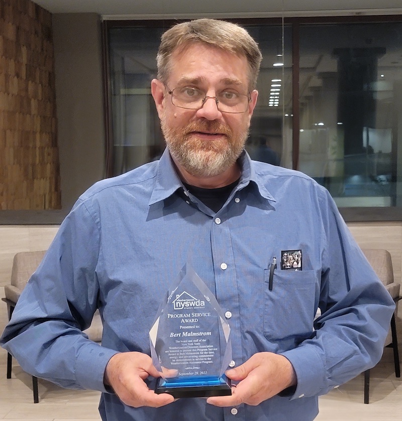 Bert Malmstrom receives Weatherization Program Service Award Owego