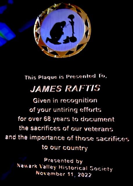Historical Society's Veterans Day Dinner Honors Jim Raftis