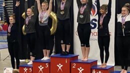 Local gymnast places in XCEL Platinum USAG and Regional competitions