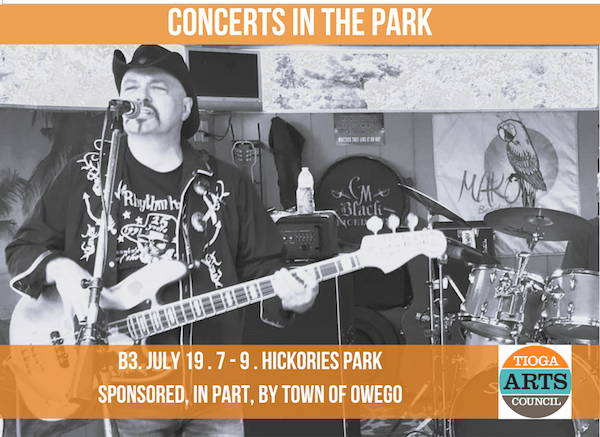 Concerts in the Park continues with the B-3 Band on Wednesday