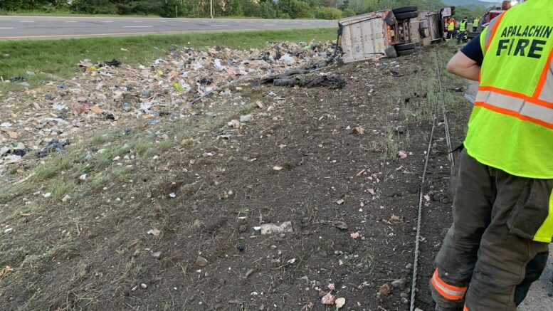 Tractor-trailer spill causes mess