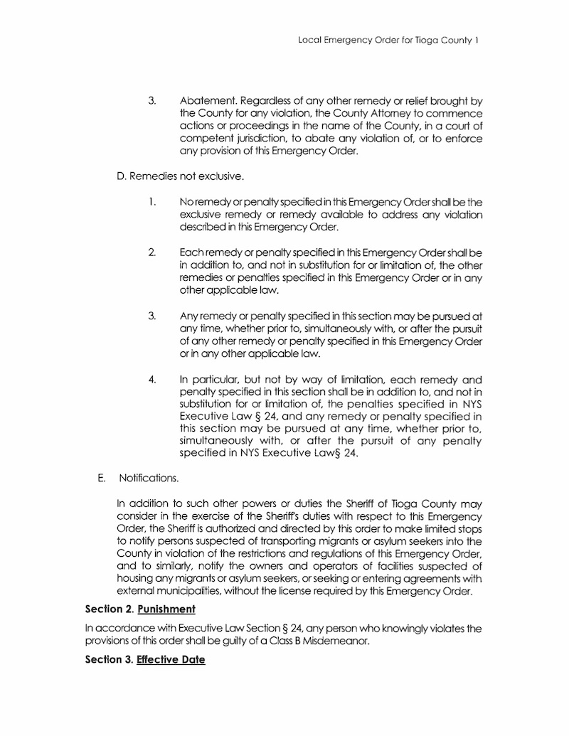 State of Emergency Declaration extended for Tioga County Owego