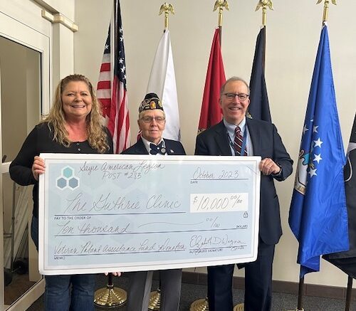 Sayre American Legion Post 283 donates $10,000 to Guthrie’s Veteran Patient Assistance Fund
