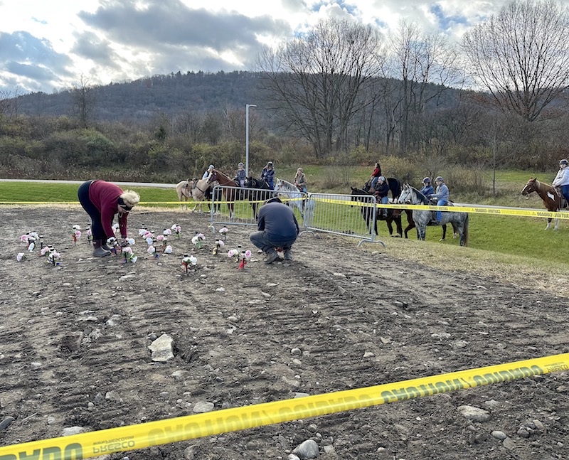 Walking in solidarity and support; Memorial walk held for the 30 horses that perished in the November 9 fire