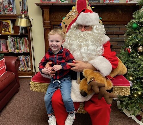 Santa visits the Spalding Memorial Library