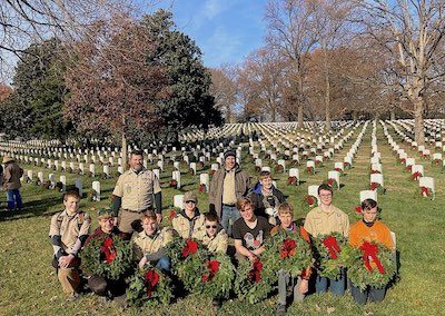 Scout Troop participates in Arlington’s Wreaths Across America Ceremony