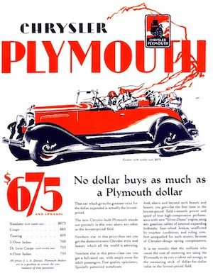 Collector Car Corner / Cars We Remember; History of the Plymouth name not what you think