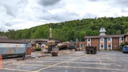 Demolition underway to make room for the new Aldi