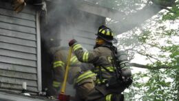 Firefighters team up to battle structure fire on May 18