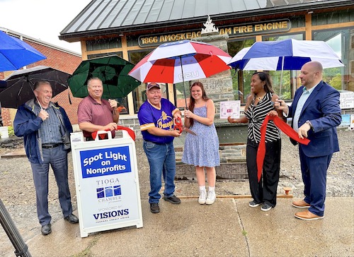 Owego Hose Team Unveils Eternal Flame Monument; Monument at North Avenue Steamer House location pays tribute to volunteer fire service