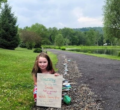 Sammy the Silly Rock Snake brings smiles to Spencer
