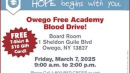 Red Cross Blood Drive set for Friday in Owego