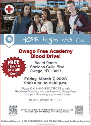 Red Cross Blood Drive set for Friday in Owego