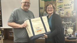 Senior Series awards door prize winner; offers chair yoga demonstration on Monday