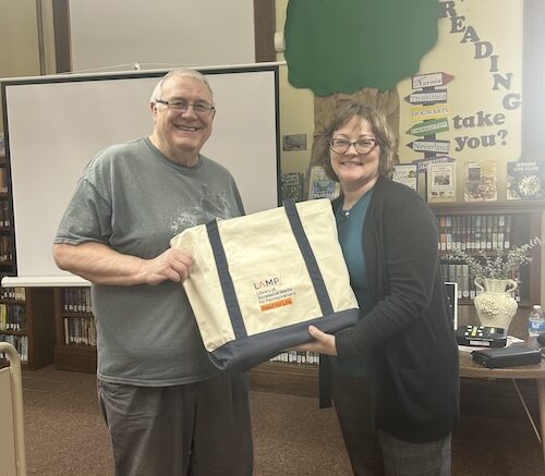Senior Series awards door prize winner; offers chair yoga demonstration on Monday