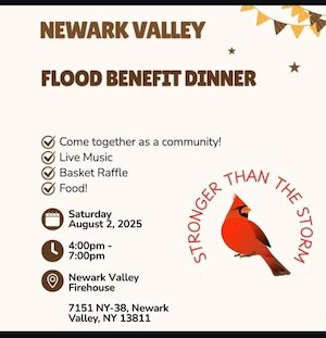 Benefit dinner planned for Newark Valley Flood Relief