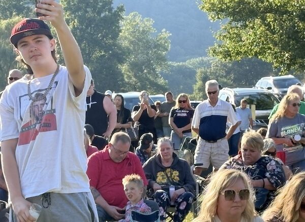 Hundreds gather at Hickories Park for Charlie Kirk Vigil